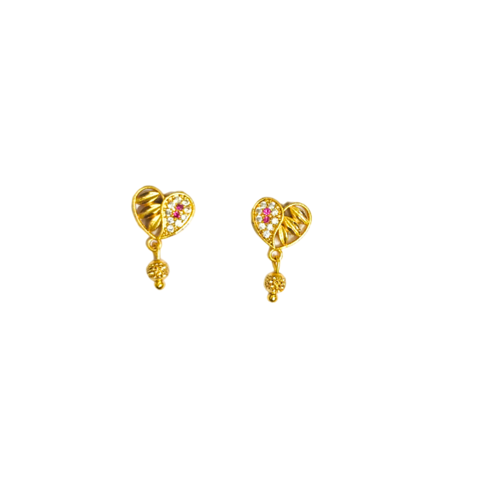 Heart Stone Designed Earrings.