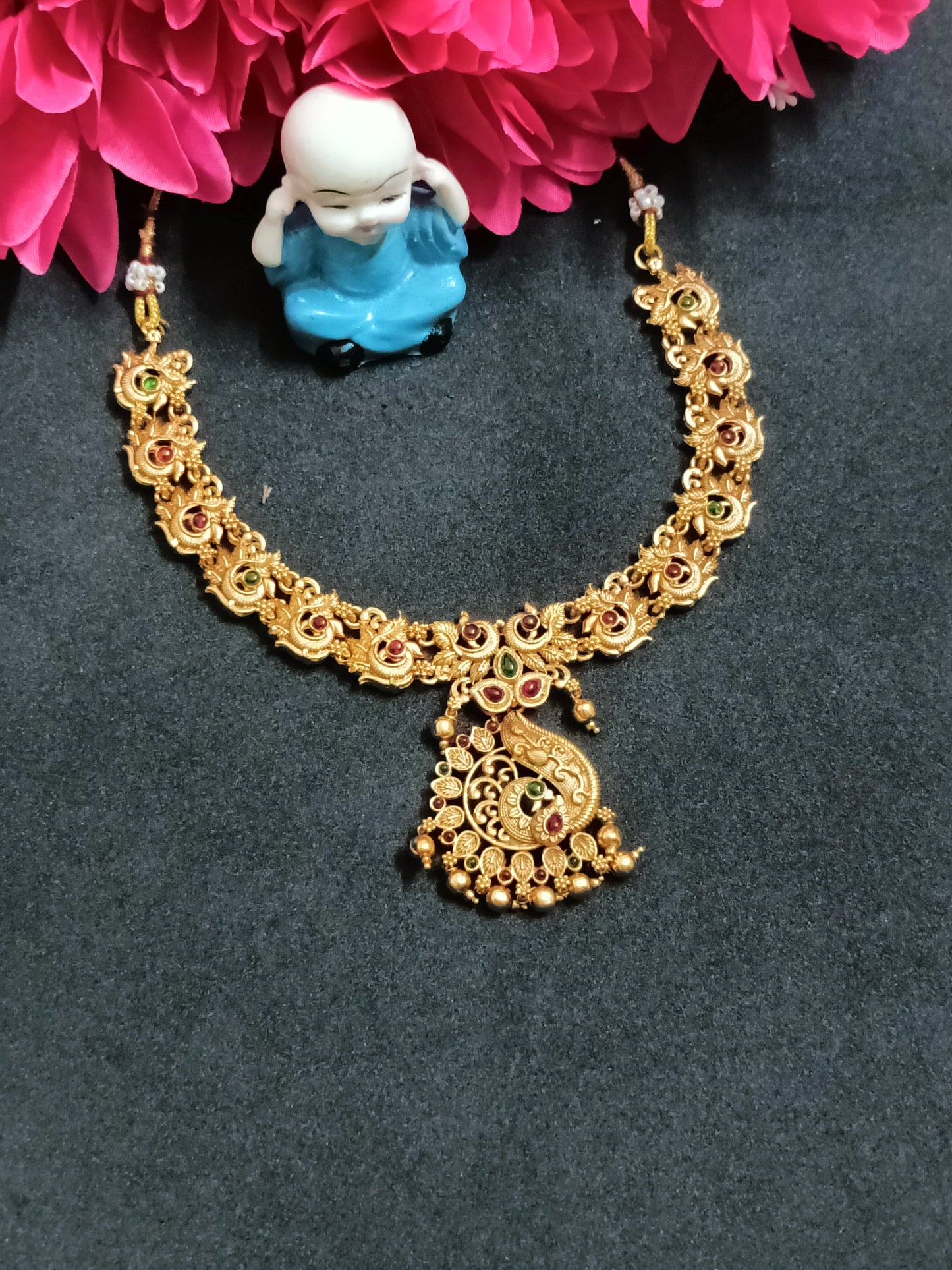 Elegant Peacock Necklace with Earrings