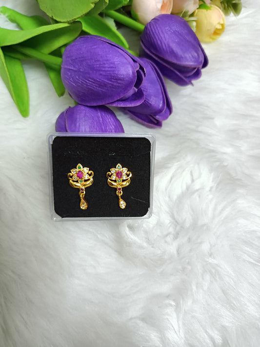 Beautiful Flower Stone Designed Earrings