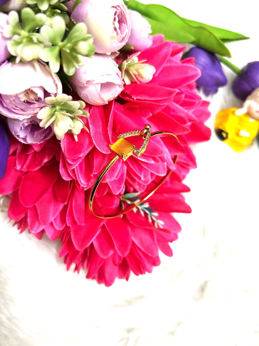 Beautiful Heart Bracelet  Yellow Colour