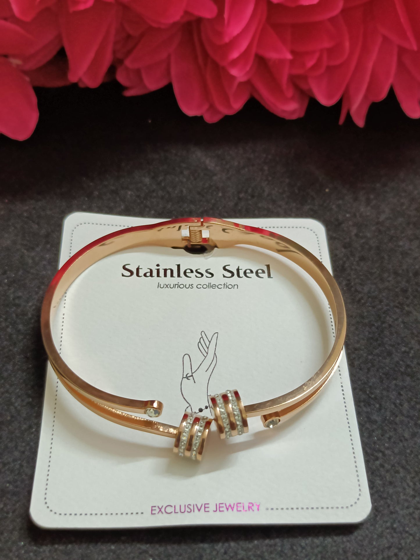 Trendy Rose Gold Stone Bracelet