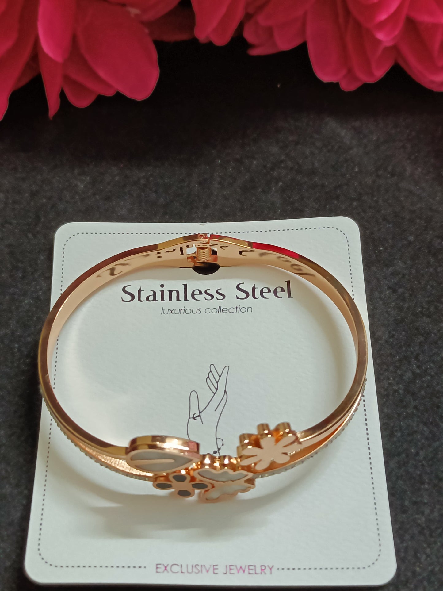 Trendy Butterfly Design Rose Gold Bracelet