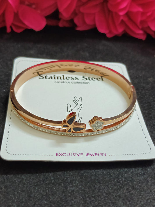 Trendy Butterfly with Stone Rose Gold Bracelets.