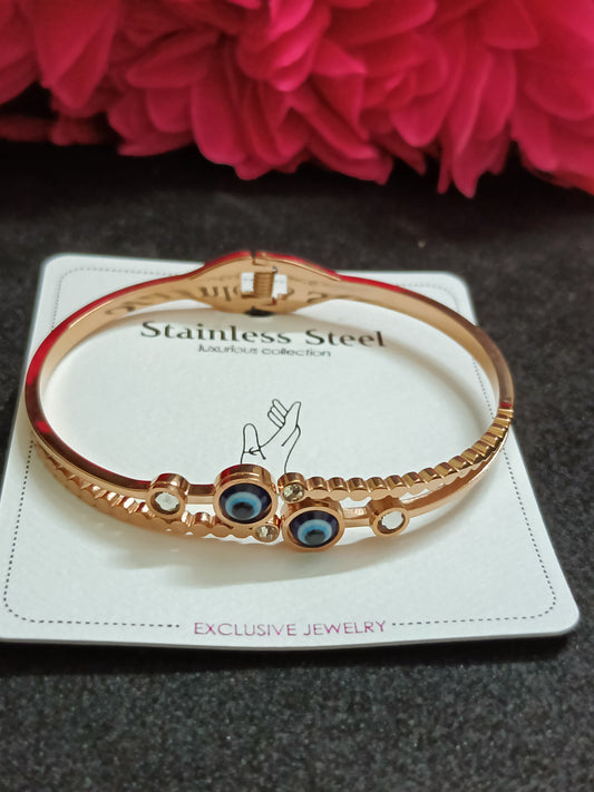 Trendy Evil Eye Rose Gold Bracelets