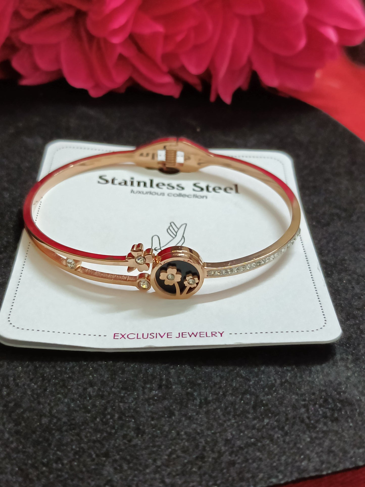 Trendy Flower Design Rose Gold Bracelets