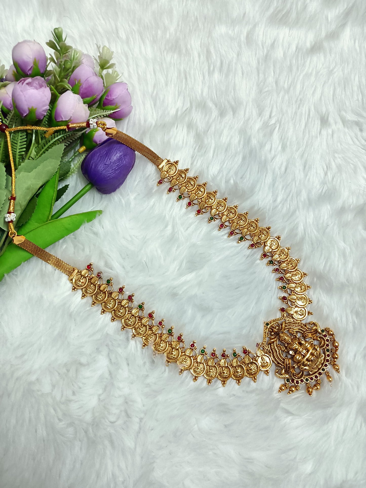 Traditional Grand Necklace and Haram with Beautiful Earrings