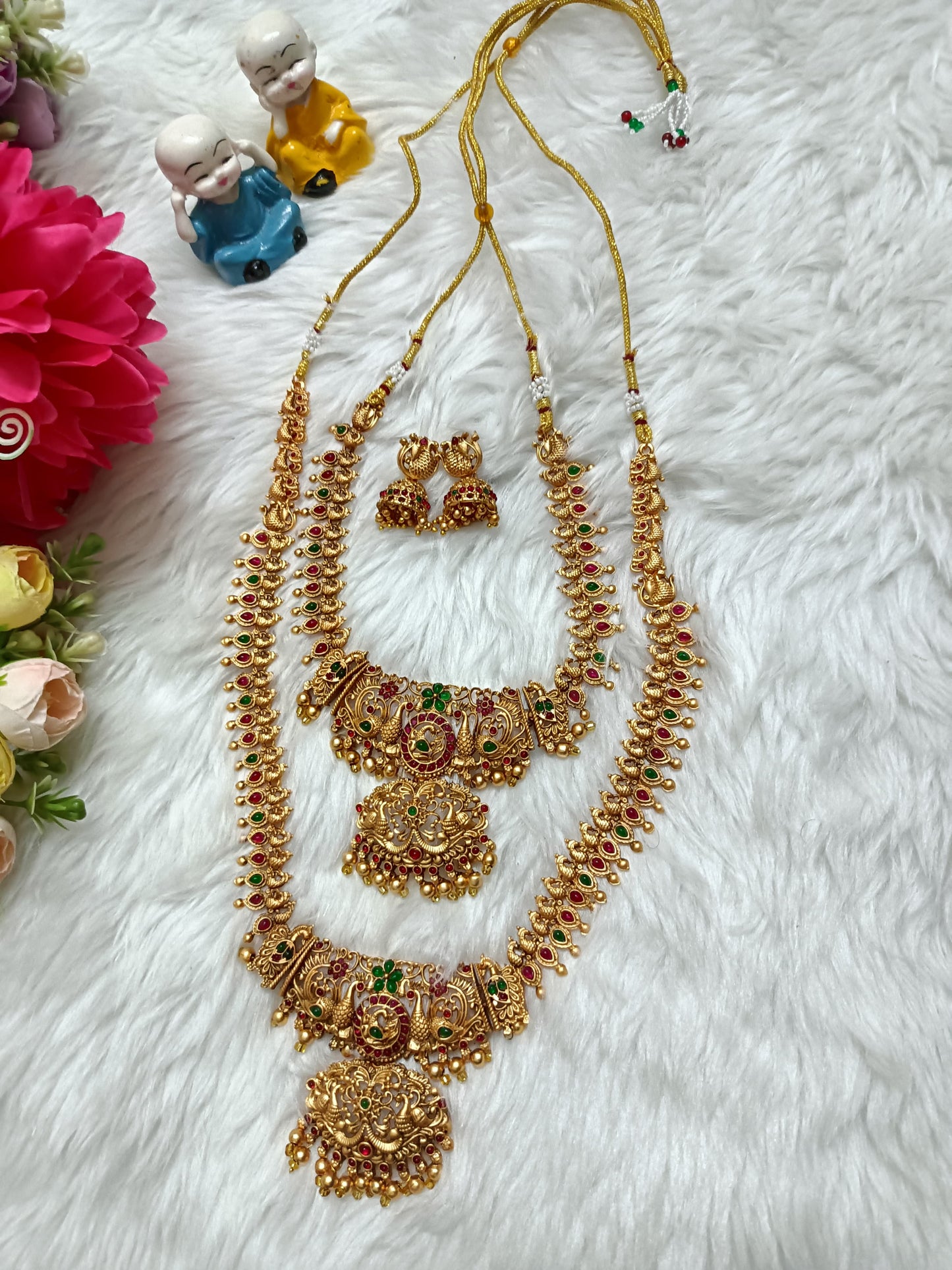 Peacock Traditional Necklace , Haram with Beautiful Earrings