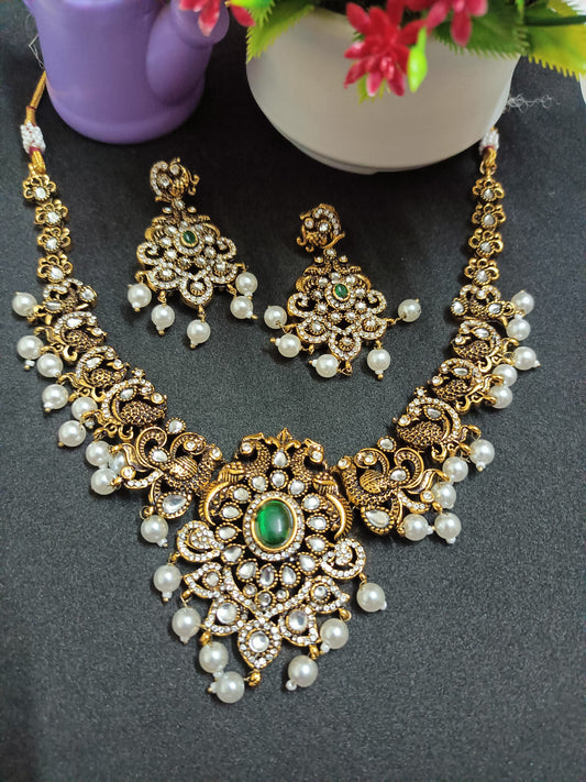 Beautiful stone traditional necklace with earrings