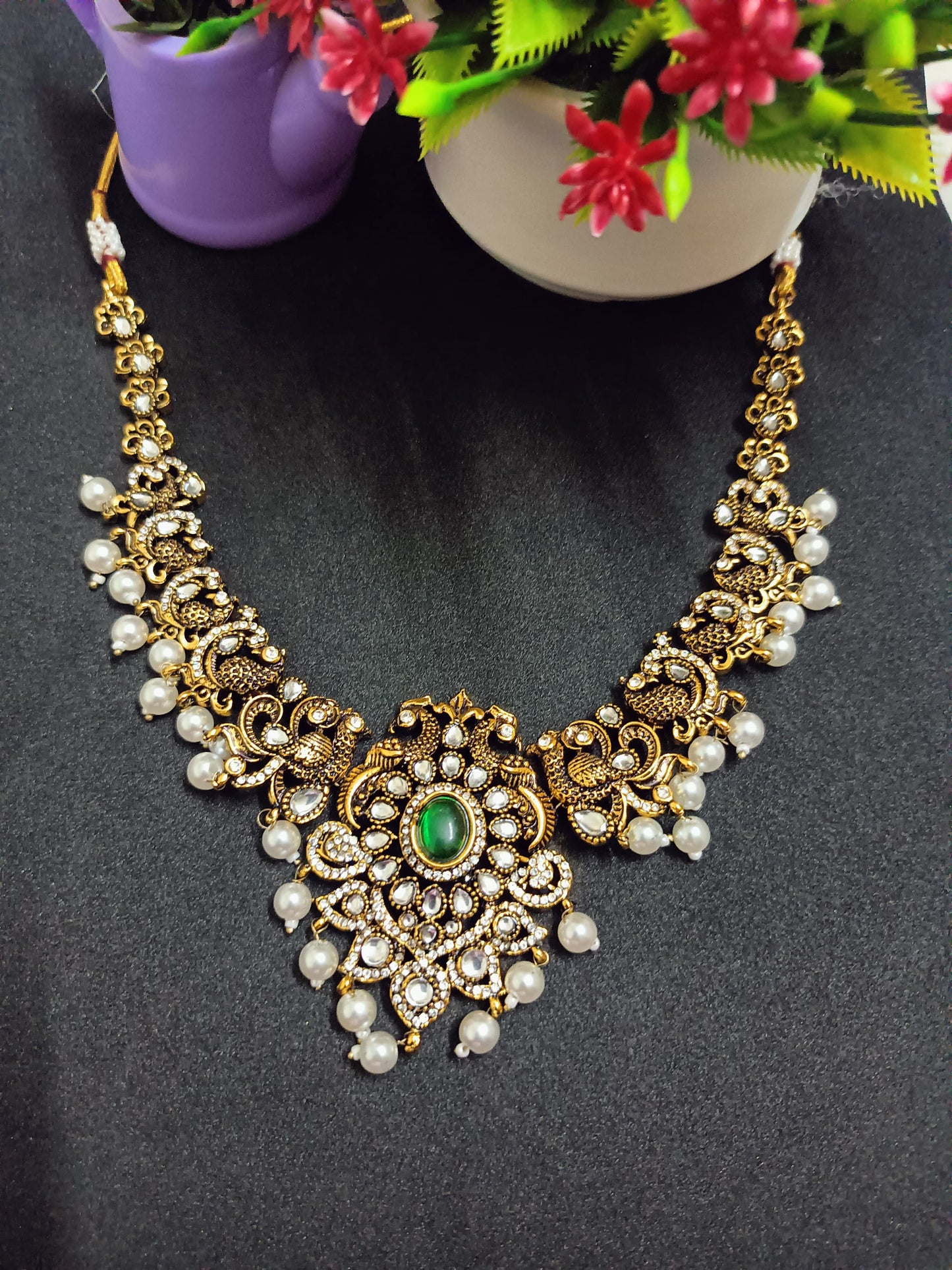 Beautiful stone traditional necklace with earrings