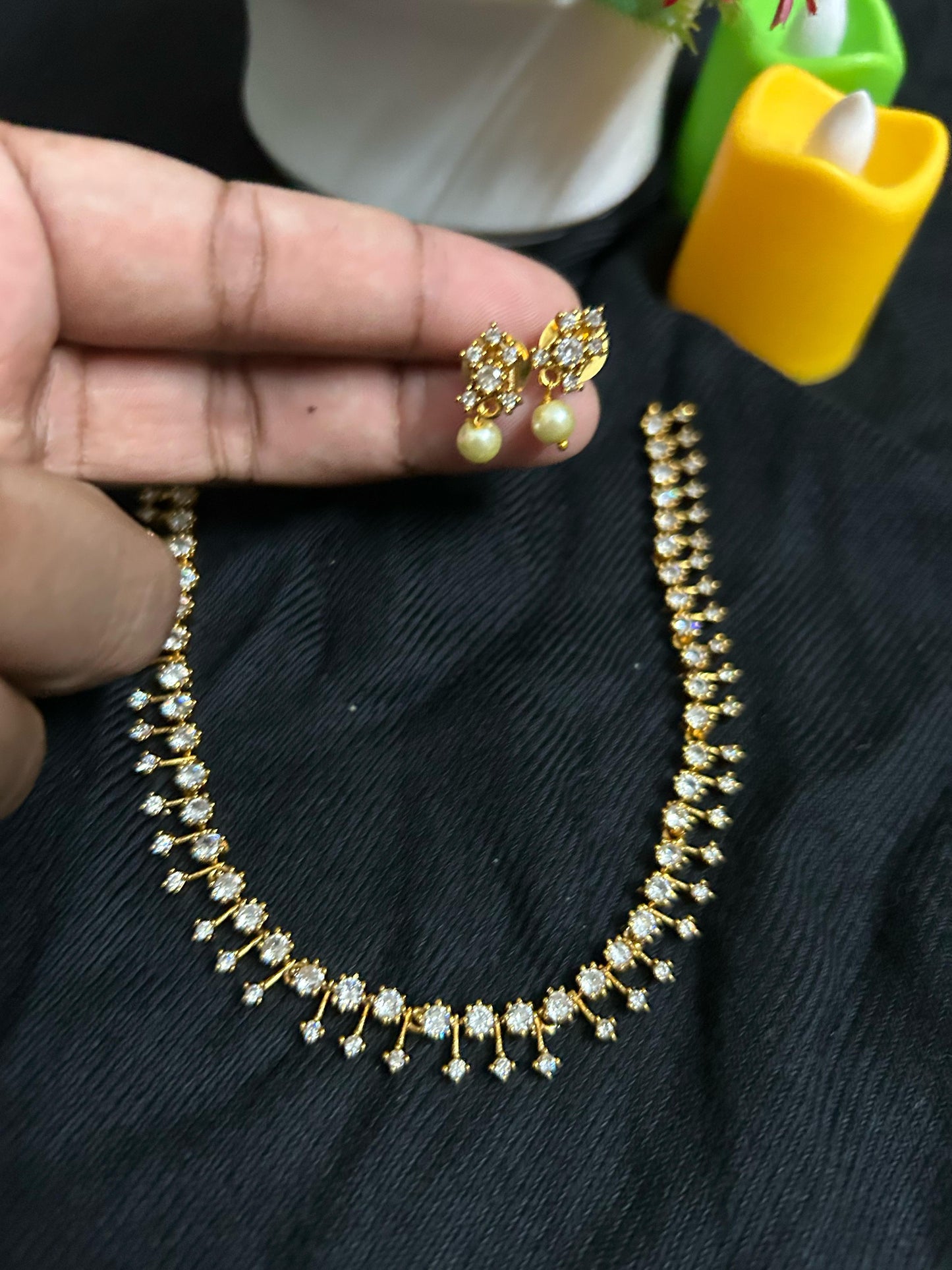 Premium  Gold Zirconia Diamond Stones Set.